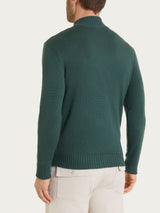 Lupetto con zip e bottoni in Merino Soft Verdi Uomo - Ragno