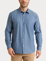 Camicia classica in Oxford Double Twisted Blu Uomo - Ragno