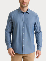 Camicia classica in Oxford Double Twisted Blu Uomo - Ragno