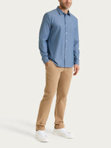 Camicia classica in Oxford Double Twisted Blu Uomo - Ragno