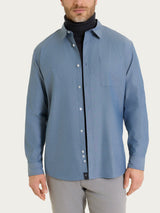 Camicia classica in Oxford Double Twisted Blu Uomo - Ragno