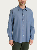 Camicia classica in Oxford Double Twisted Blu Uomo - Ragno