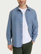Camicia classica in Oxford Double Twisted Blu Uomo - Ragno