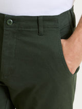 Pantaloni Chino in Twill di Cotone Verdi Uomo - Ragno