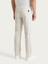Pantaloni 5 Tasche in Twill di Cotone Bianchi Uomo - Ragno