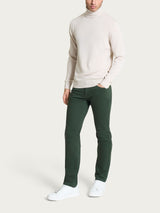 Pantaloni 5 Tasche in Twill di Cotone Verdi Uomo - Ragno