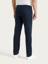 Pantaloni 5 Tasche in Twill di Cotone Blu Uomo - Ragno