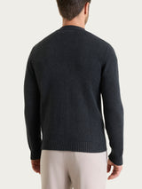 Cardigan in Winter Cotton Neri Uomo - Ragno