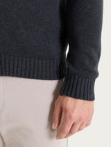 Cardigan in Winter Cotton Neri Uomo - Ragno