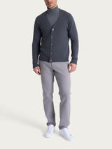 Cardigan in Winter Cotton Neri Uomo - Ragno
