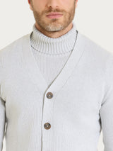 Cardigan in Winter Cotton Grigi Uomo - Ragno