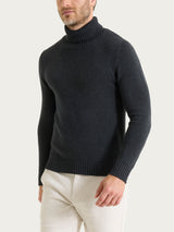 Lupetto in Winter Cotton Neri Uomo - Ragno
