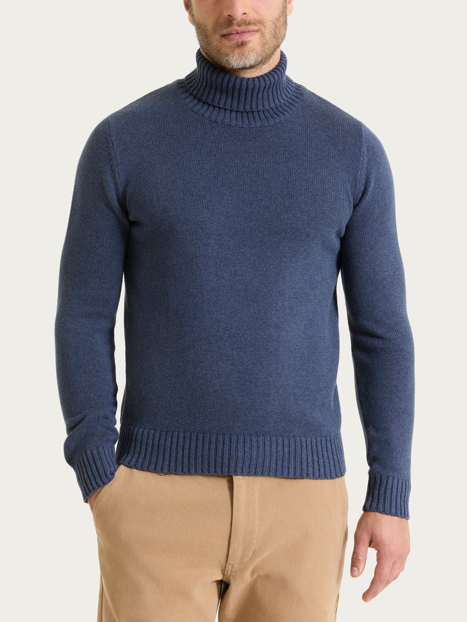 Lupetto in Winter Cotton Azzurri Uomo - Ragno