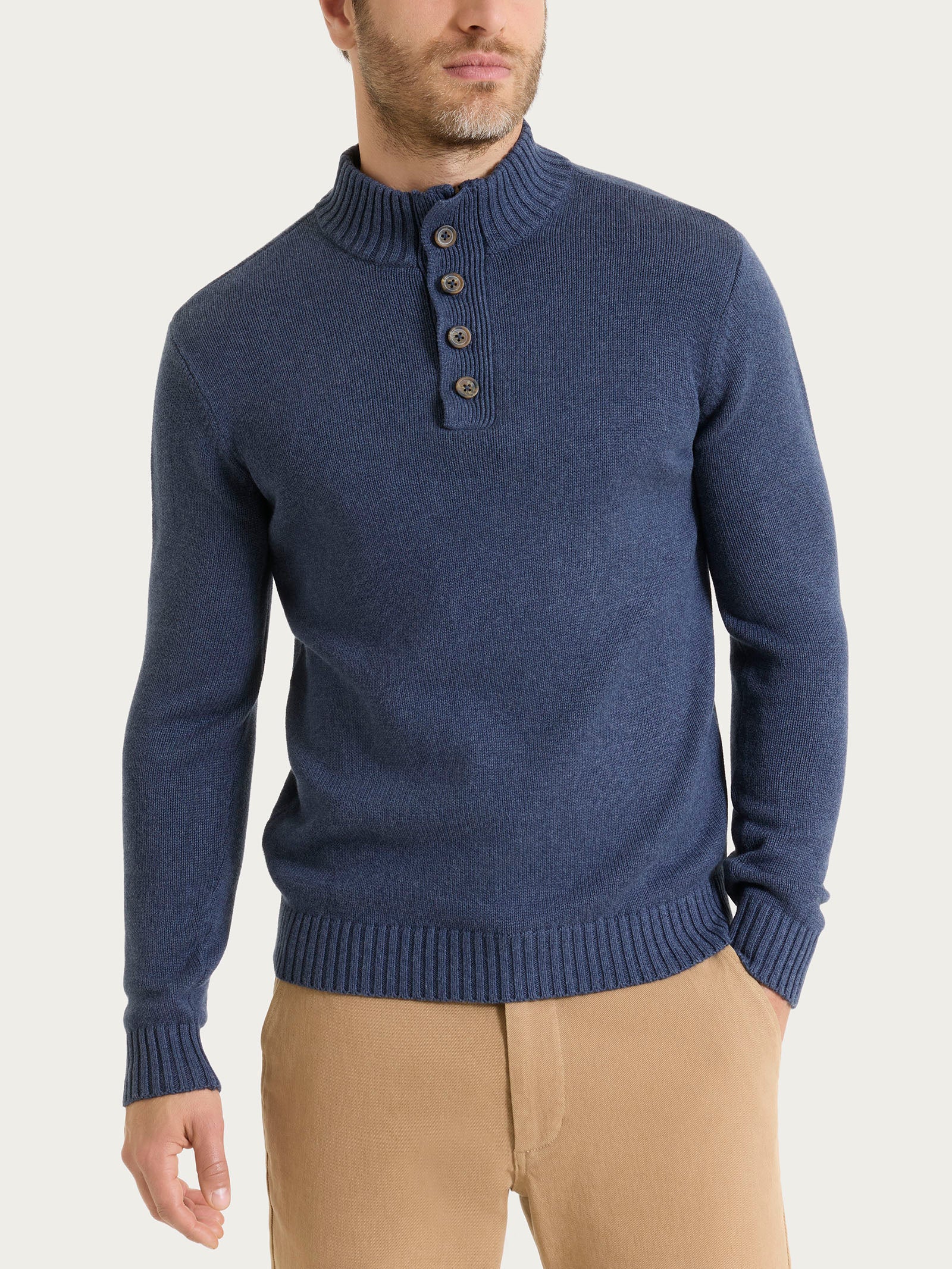 Lupetto in Winter Cotton Azzurri Uomo - Ragno