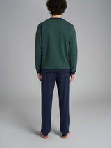 Pigiama serafino con fantasia geometrica in interlock di cotone 44-56 Verdi Uomo - Ragno