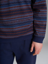 Pigiama a serafino con punto rasato in interlock di cotone Azzurri Uomo - Ragno