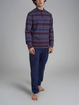 Pigiama lupetto con punto rasato in interlock di cotone Azzurri Uomo - Ragno