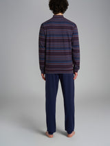 Pigiama lupetto con punto rasato in interlock di cotone Azzurri Uomo - Ragno