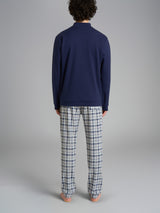 Pigiama lupetto con fantasia tartan in interlock di cotone Grigi Uomo - Ragno