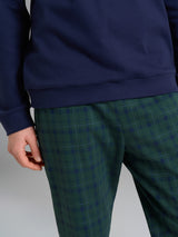 Pigiama lupetto con fantasia tartan in interlock di cotone Verdi Uomo - Ragno