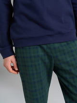 Pigiama lupetto con fantasia tartan in interlock di cotone Verdi Uomo - Ragno