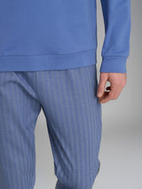 Pigiama spigato a serafino in interlock di cotone 44-56 Azzurri Uomo - Ragno