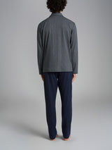 Pigiama spigato aperto in interlock di cotone 58-60 Blu Uomo - Ragno