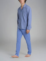 Pigiama spigato aperto in interlock di cotone 58-60 Azzurri Uomo - Ragno