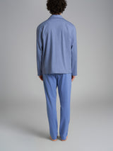 Pigiama spigato aperto in interlock di cotone 58-60 Azzurri Uomo - Ragno