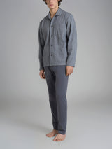 Pigiama spigato aperto in interlock di cotone 58-60 Neri Uomo - Ragno