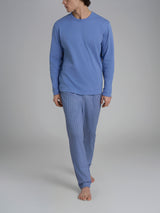 Pigiama spigato con girocollo in interlock di cotone Azzurri Uomo - Ragno