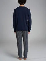 Pigiama spigato a serafino in interlock di cotone 58-60 Blu Uomo - Ragno