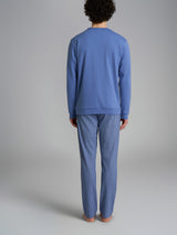 Pigiama spigato a serafino in interlock di cotone 58-60 Azzurri Uomo - Ragno