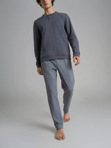 Pigiama spigato a serafino in interlock di cotone 58-60 Neri Uomo - Ragno