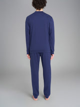 Pigiama tartan con scollo a V in interlock di cotone Verdi Uomo - Ragno