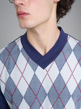 Pigiama tartan con scollo a V in interlock di cotone Grigi Uomo - Ragno