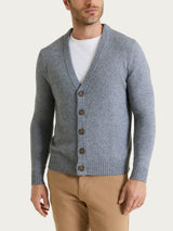 Cardigan con scollo a V in Natural Soft Neri Uomo - Ragno