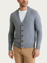 Men's Nero V-Neck Cardigan in a Wool and Angora Blend - Ragno