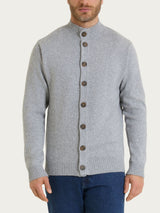 Men's Nero Wool and Angora Blend High-Neck Cardigan - Ragno