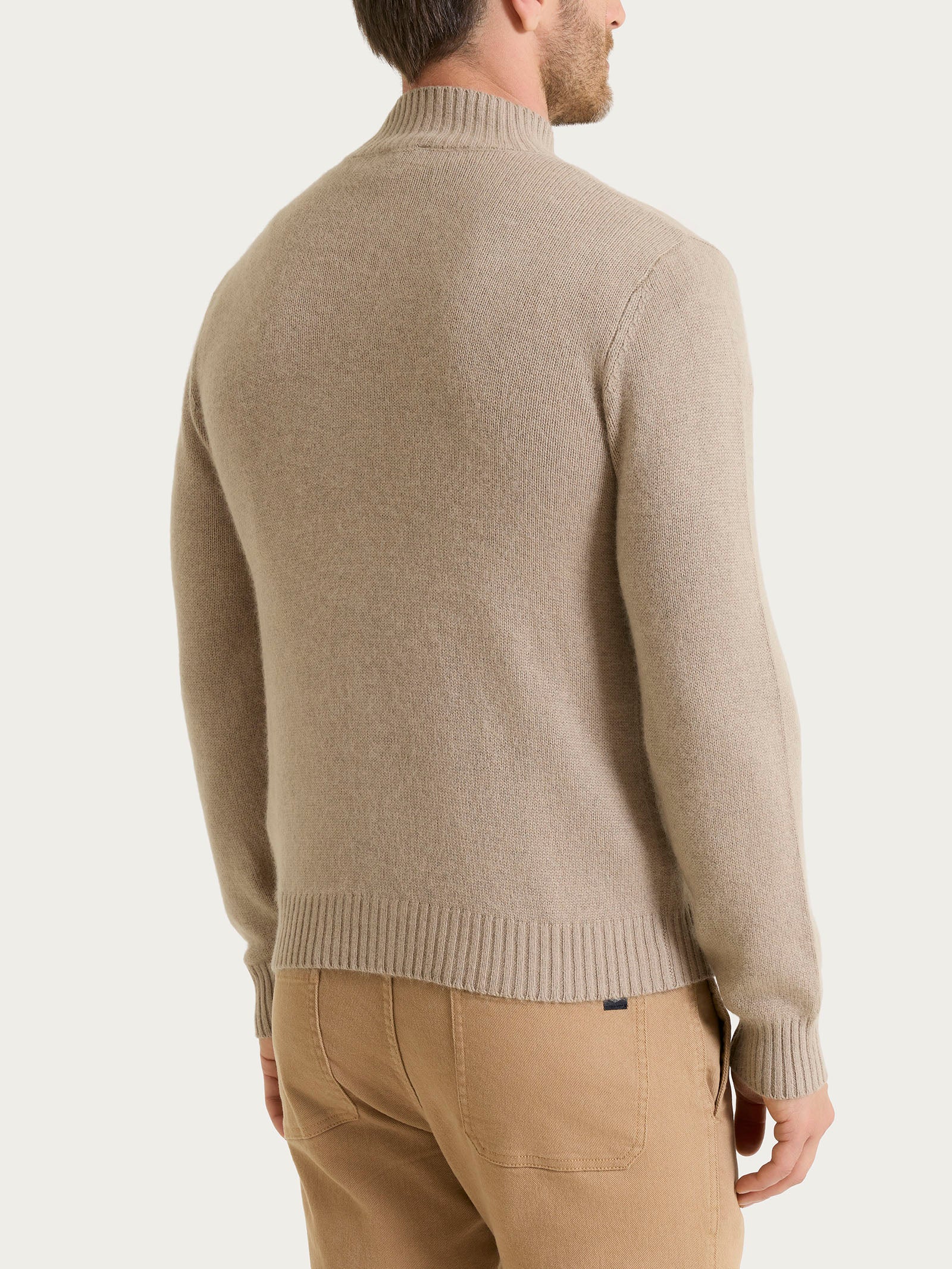 Cardigan con collo alto in Natural Soft Grigi Uomo - Ragno