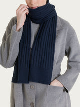 Sciarpa Unisex in Natural Soft Blu Donna - Ragno