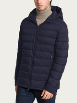 Satin Puffer piumino con cappuccio Blu Uomo - Ragno