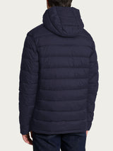 Satin Puffer piumino con cappuccio Blu Uomo - Ragno