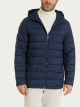 Satin Puffer piumino con cappuccio Blu Uomo - Ragno