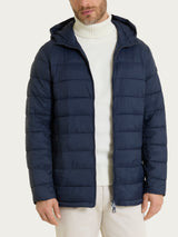 Satin Puffer piumino con cappuccio Blu Uomo - Ragno