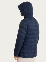 Satin Puffer piumino con cappuccio Blu Uomo - Ragno
