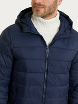 Satin Puffer piumino con cappuccio Blu Uomo - Ragno