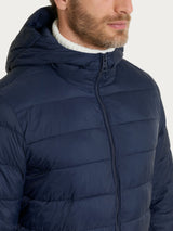 Satin Puffer piumino con cappuccio Blu Uomo - Ragno