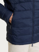 Satin Puffer piumino con cappuccio Blu Uomo - Ragno