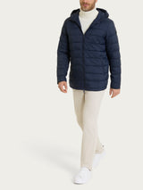Satin Puffer piumino con cappuccio Blu Uomo - Ragno